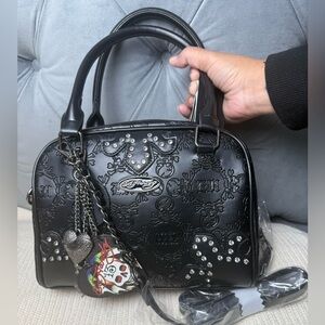 Ed‎ Hardy Black skull Handbag